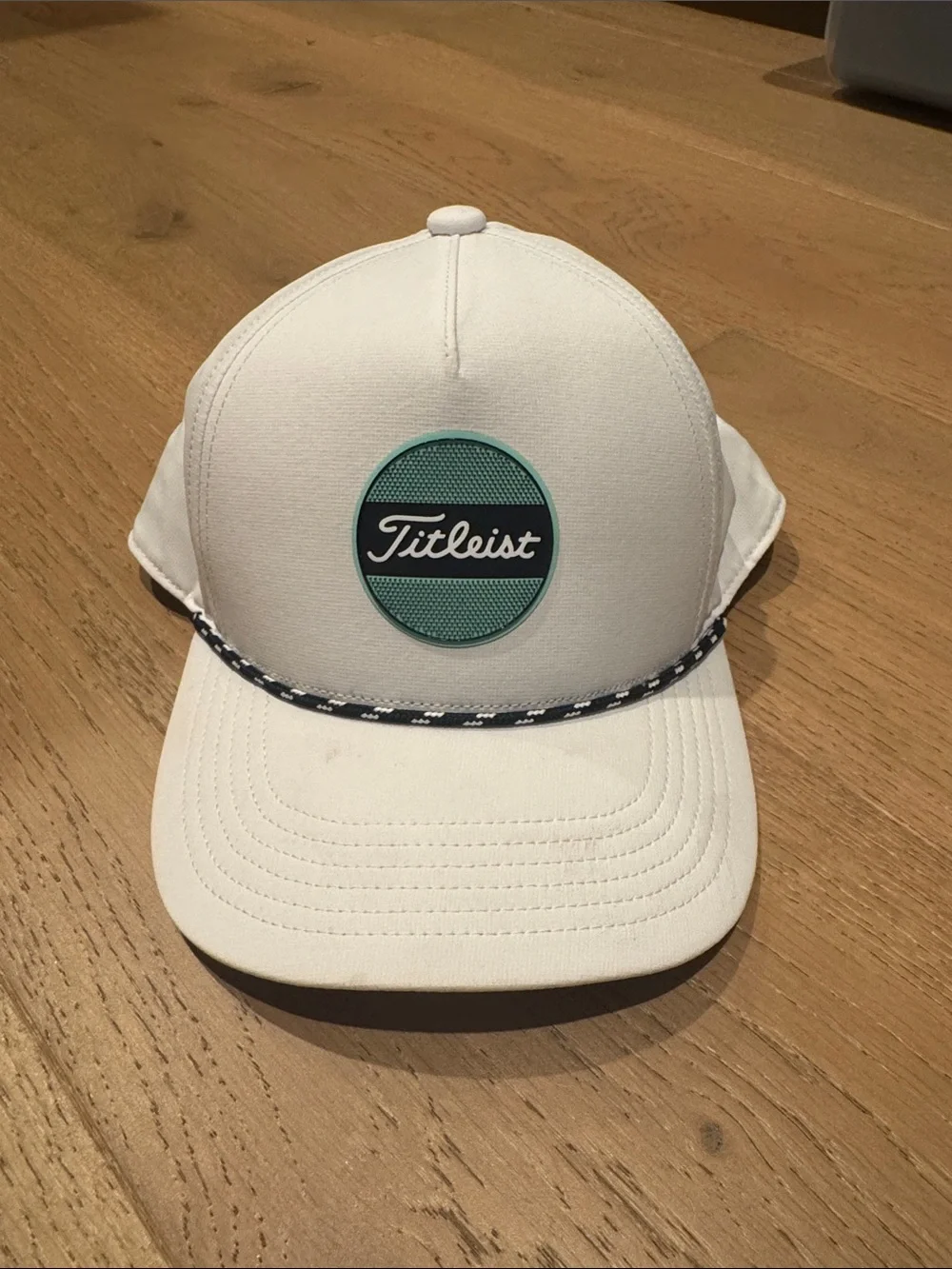 Titleist youth White Cap with Teal Logo Patch